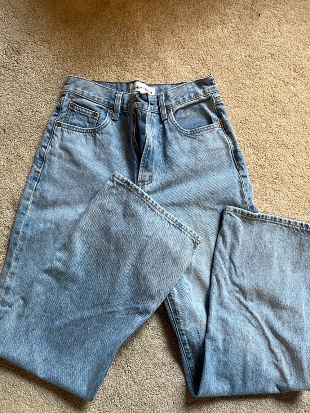 Denim Forum High-Rise Light Blue Vintage Wash Jeans